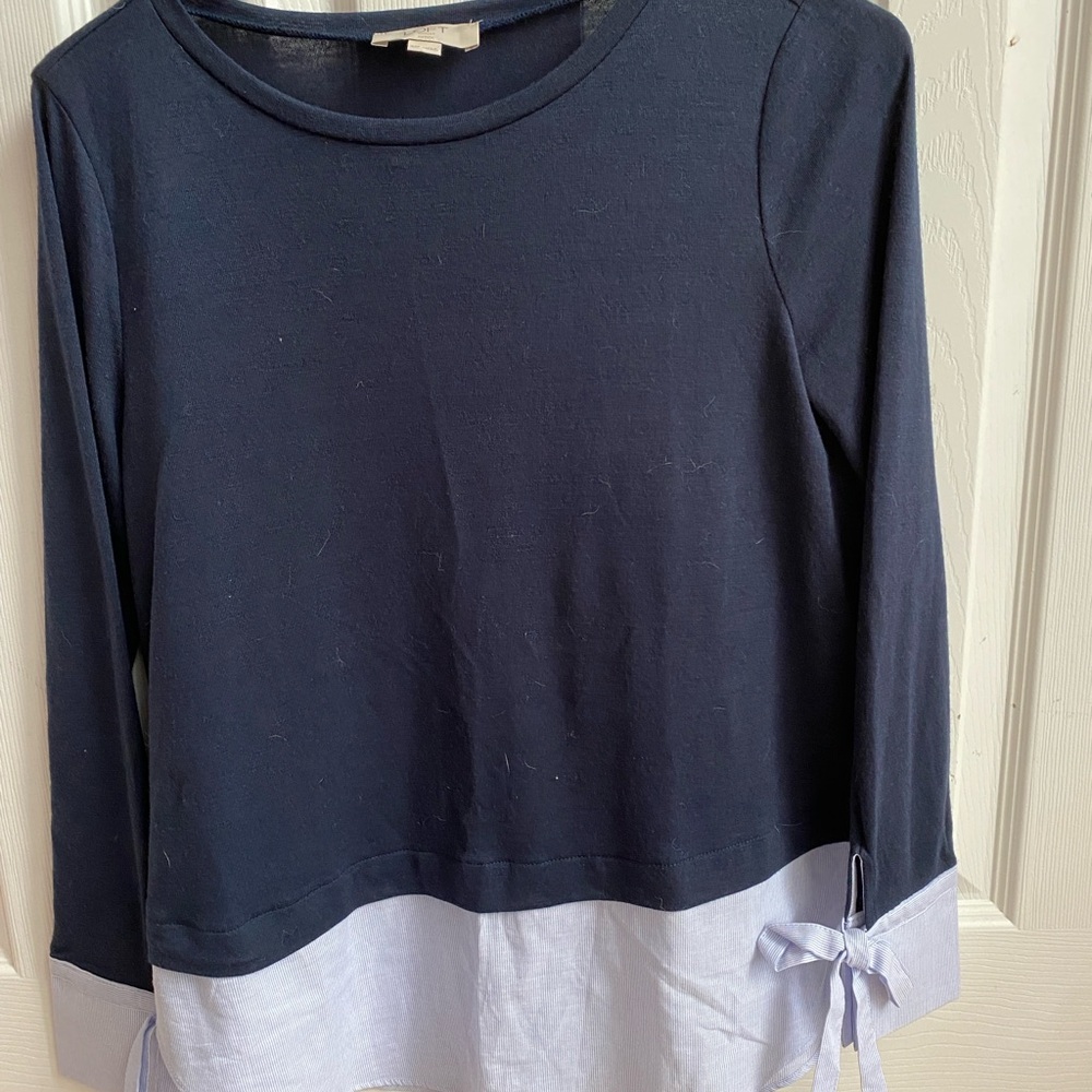 LOFT Dark Blue Long Sleeve Top